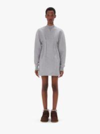 TEXTURED LONG SLEEVE HOURGLASS DRESS in grey | JW Anderson US  Product Image