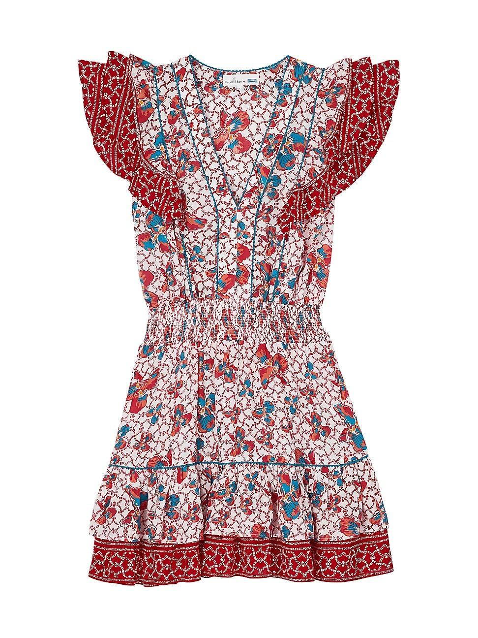 Womens Vilebrequin x Poupette St Barth Camila Ruffled Minidress Product Image
