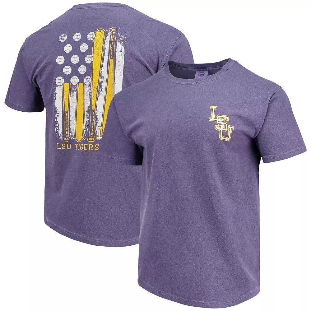Men's Purple LSU Tigers Baseball Flag Comfort Colors T-Shirt, Size: Medium Product Image