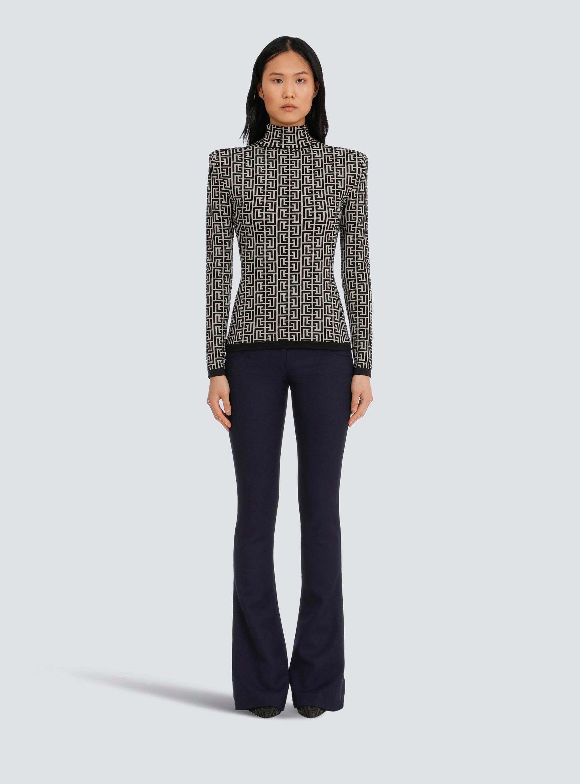 Knit sweater with Balmain monogram Product Image