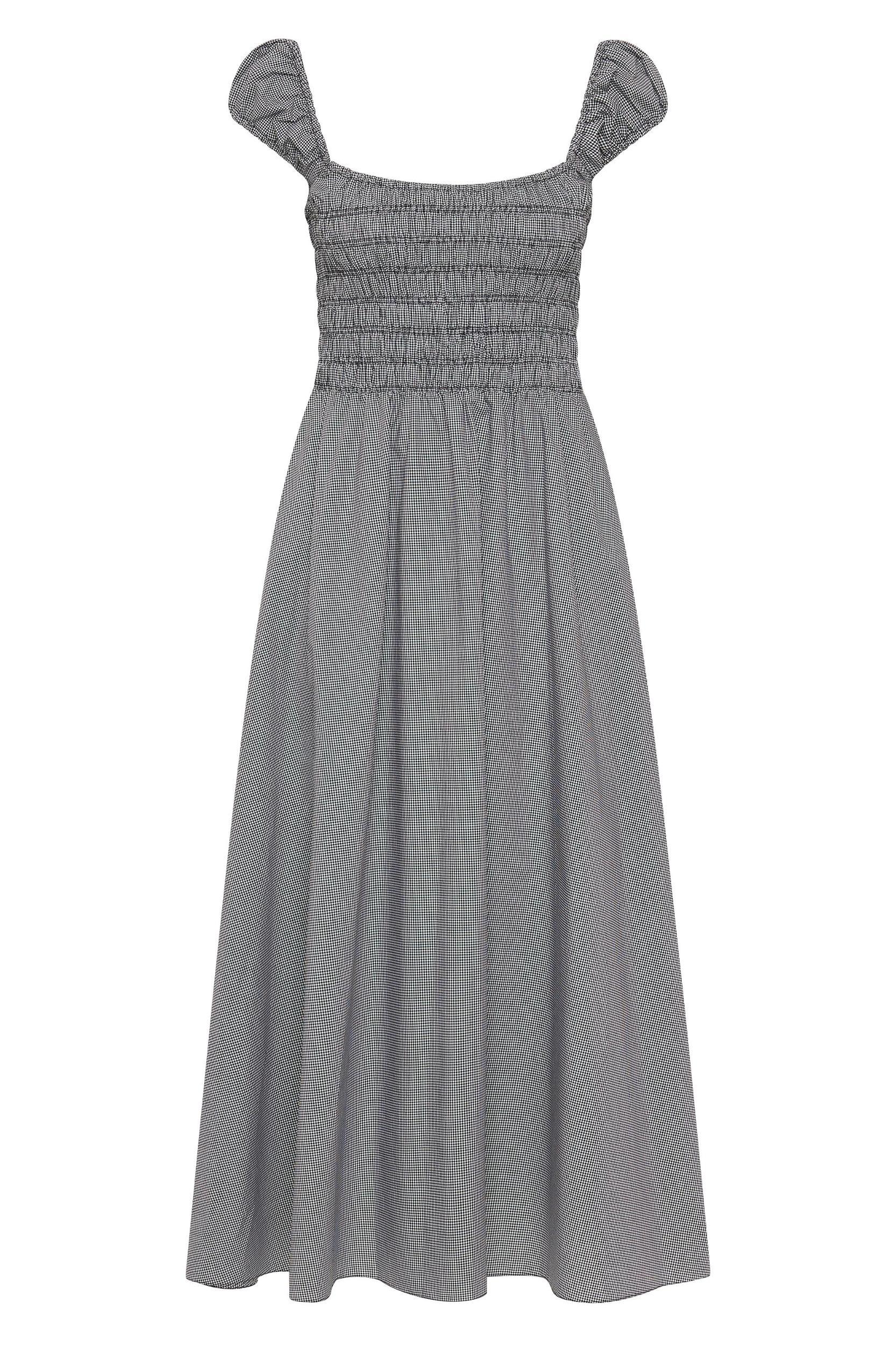 Amelie Midi Dress Gingham Black Product Image