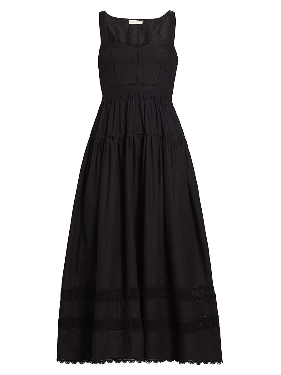Womens Isadora Quilted Cotton Fit & Flare Midi-Dress Product Image