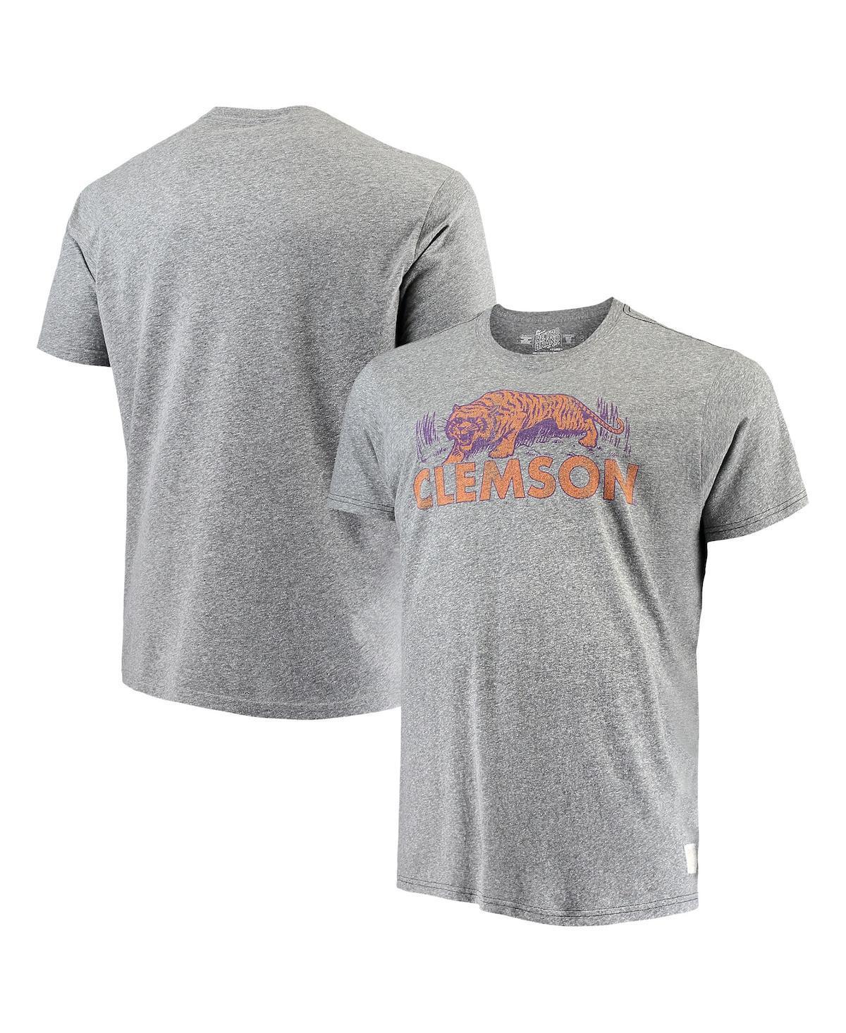 Men's Original Retro Brand Gray Clemson Tigers Big & Tall Tri-Blend T-Shirt, Size: 1XB, Grey Product Image