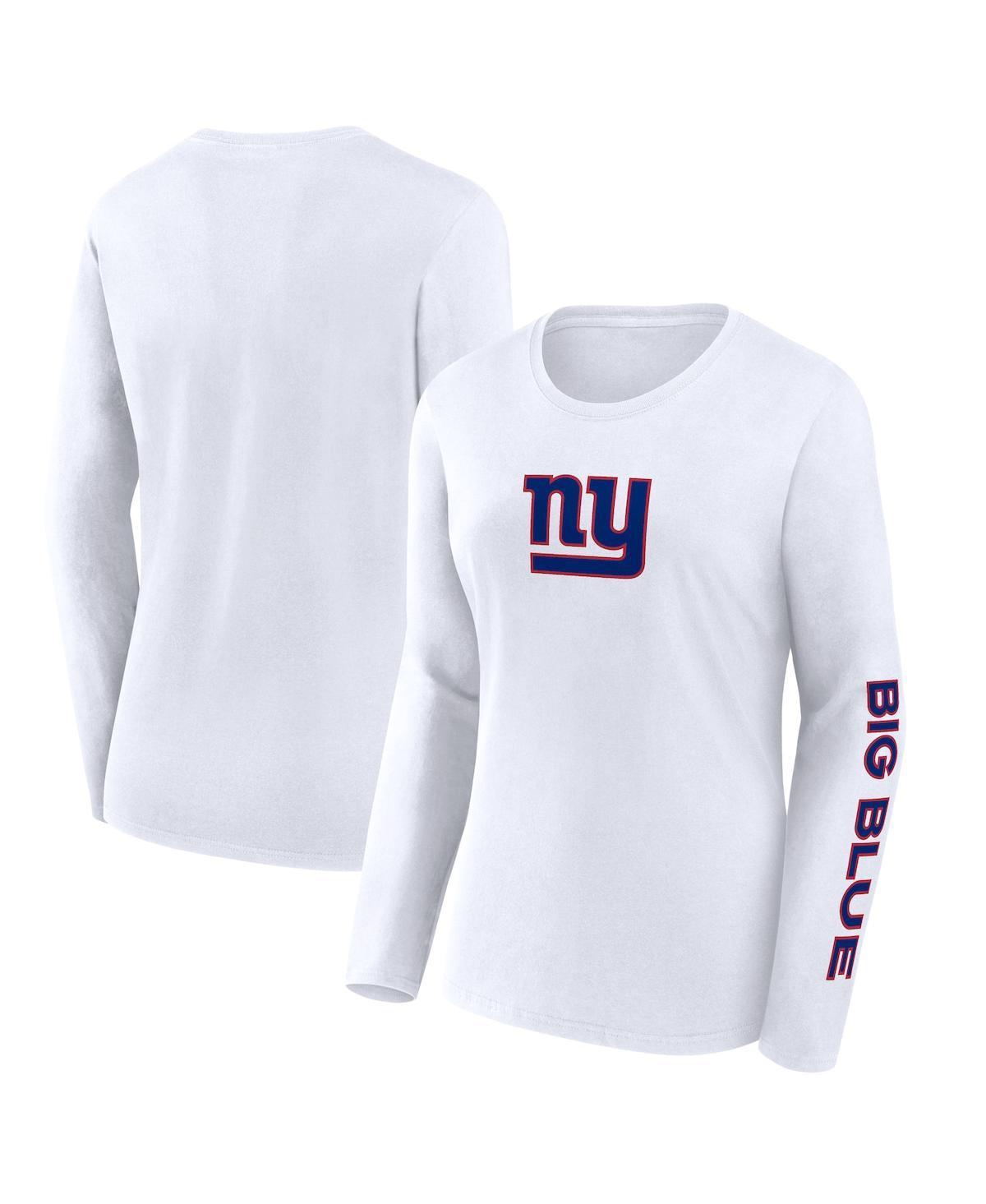 Women's Fanatics Branded White New York Giants Component Long Sleeve T-Shirt, Size: XS Product Image