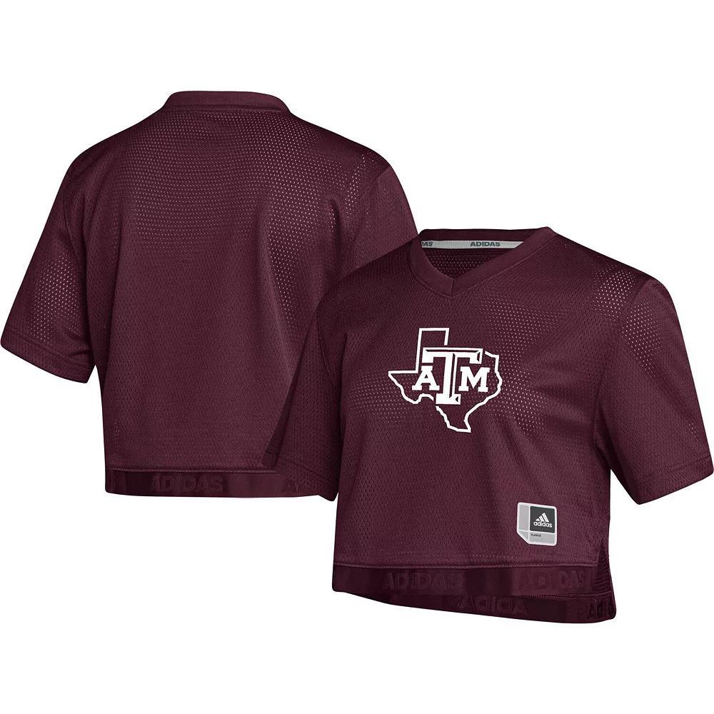 Womens adidas Maroon Texas A&M Aggies Primegreen V-Neck Cropped Jersey Product Image