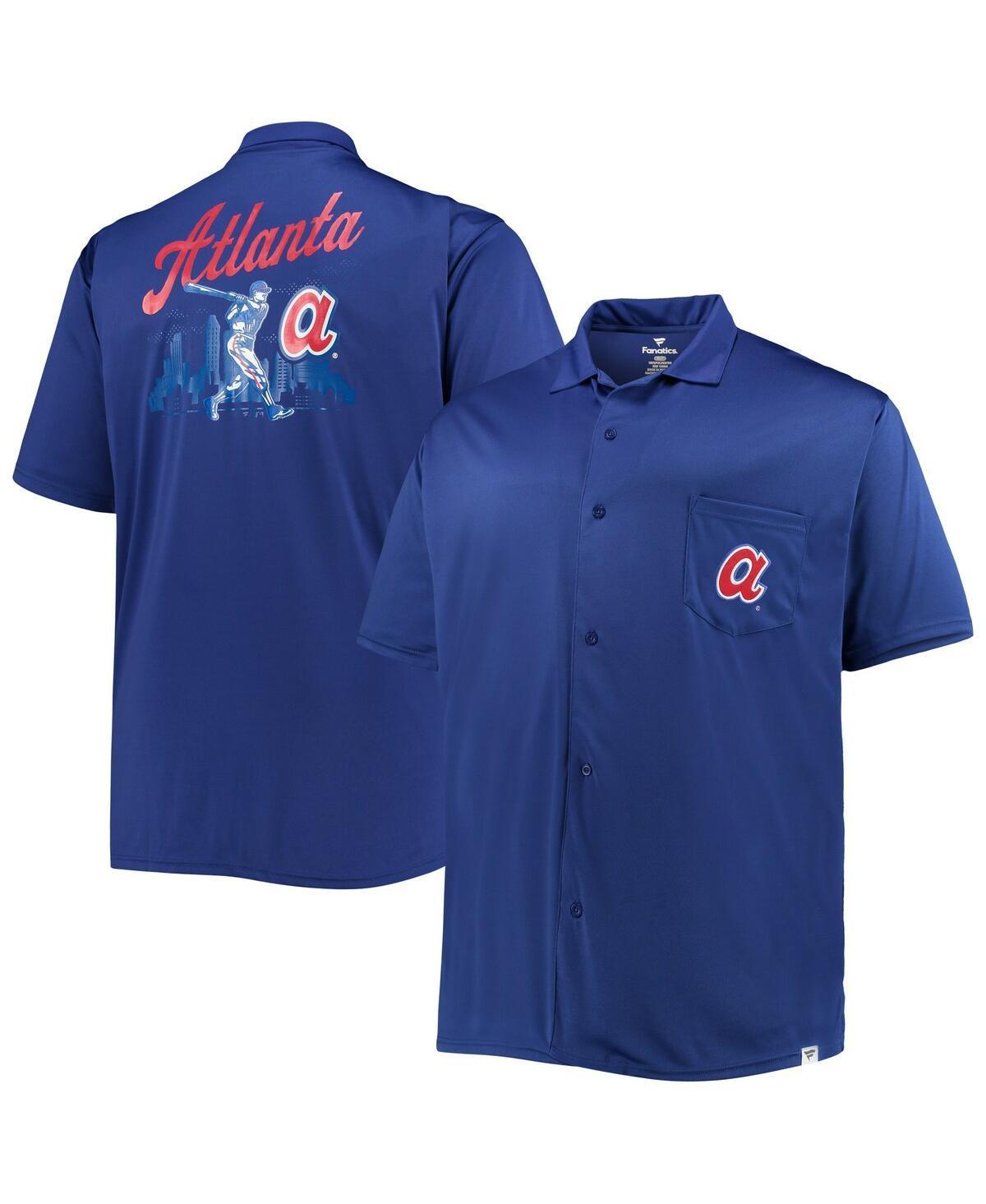 Men's Royal Atlanta Braves Big & Tall Button-Up Shirt, Size: 2XB, Blue Product Image