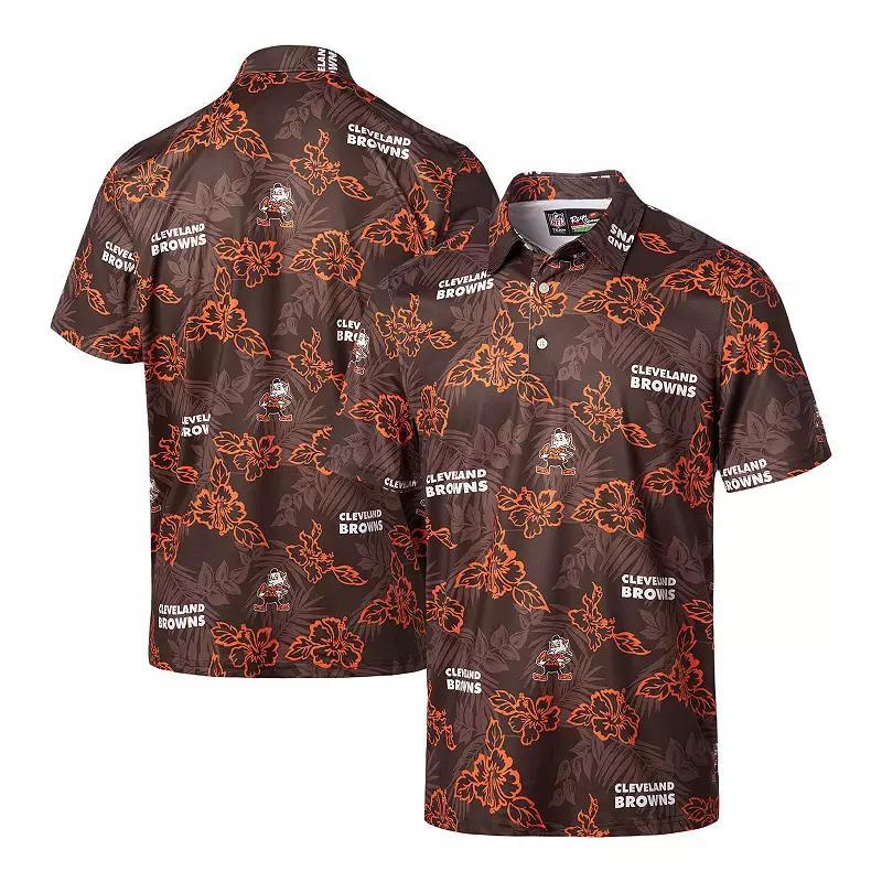 Men's Reyn Spooner Brown Cleveland Browns Throwback Pua Performance Polo, Size: Large Product Image