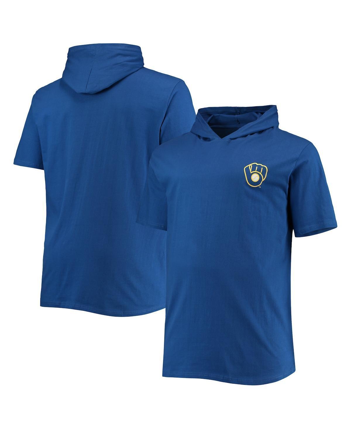 Mens Royal Milwaukee Brewers Big & Tall Jersey Short Sleeve Pullover Hoodie T-Shirt Product Image