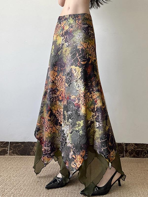 Mori Botanical Floral Print Maxi Skirt Product Image