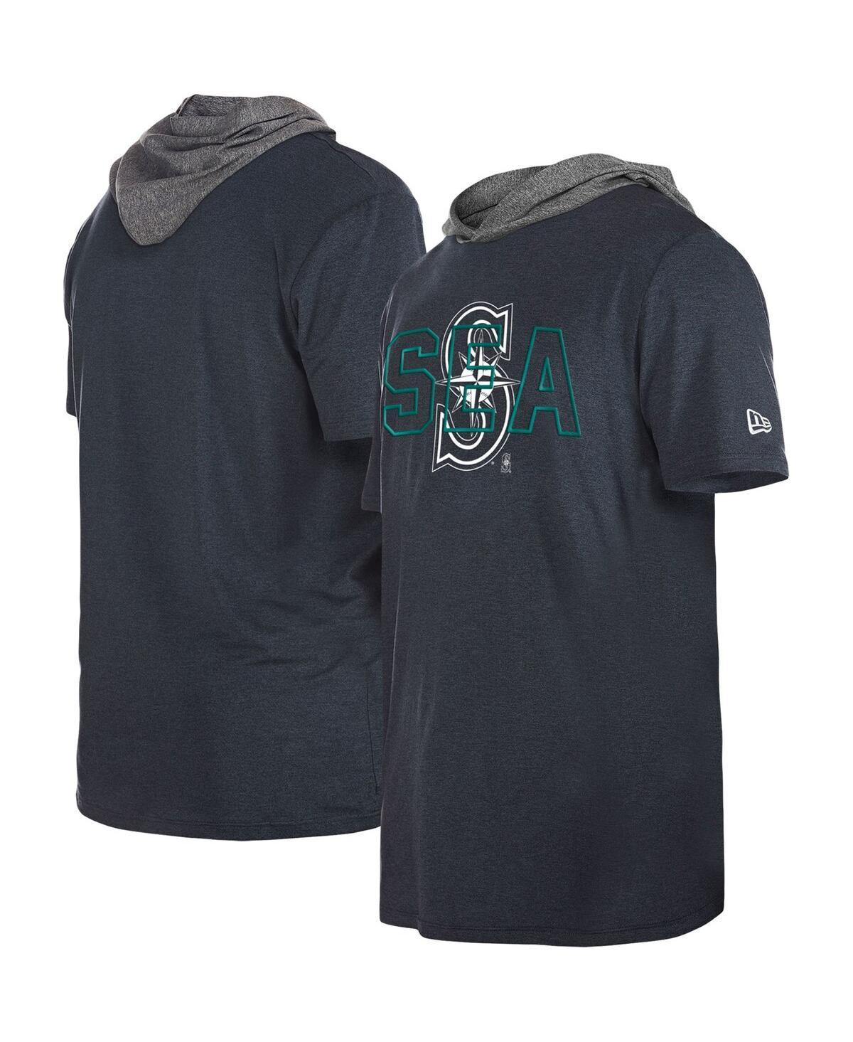 Mens New Era Seattle Mariners Team Hoodie T-Shirt Blue Product Image