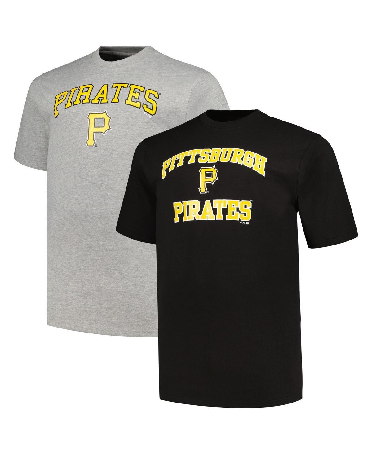Men's Profile Black/Heather Gray Pittsburgh Pirates Big & Tall T-Shirt Combo Pack, Size: 2XB Product Image