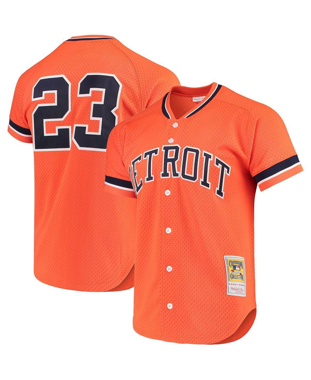 Men's Mitchell & Ness Kirk Gibson Orange Detroit Tigers Cooperstown Collection Mesh Batting Practice Button-Up Jersey, Size: Small Product Image