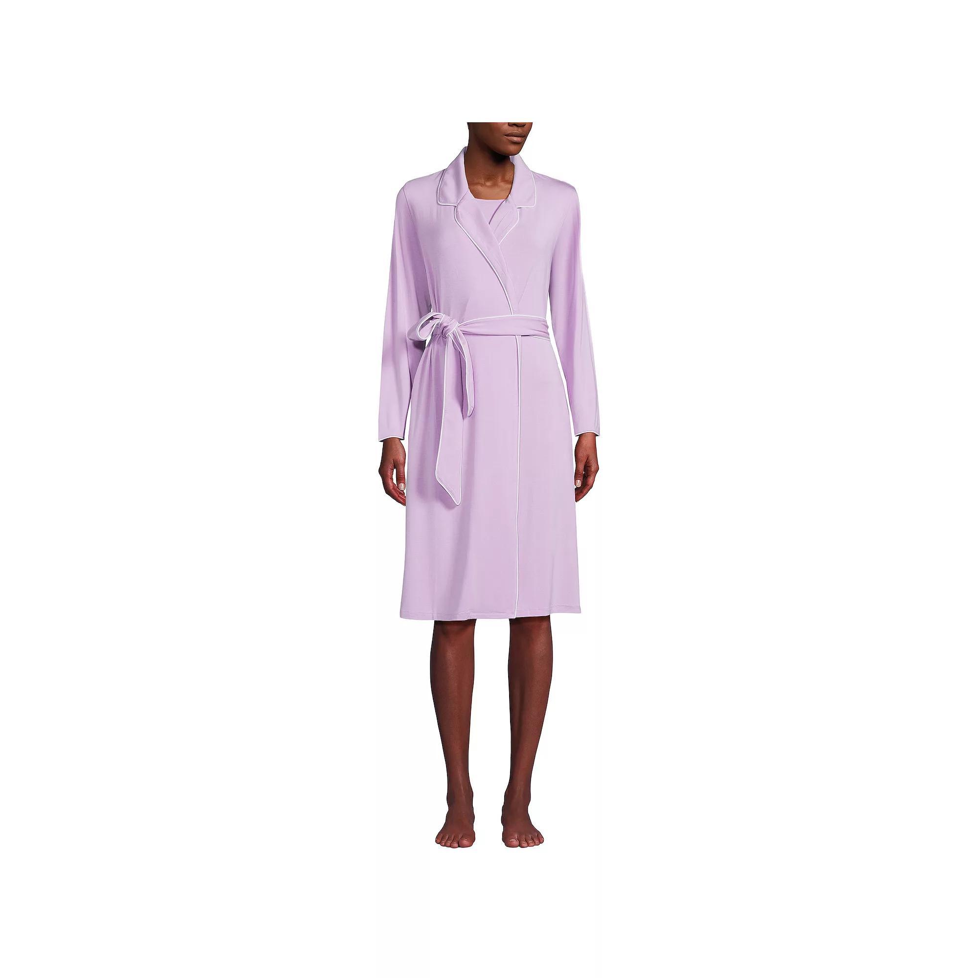 Women's Lands' End Tie Front Cooling Robe, Size: XS, Pink Fog Product Image