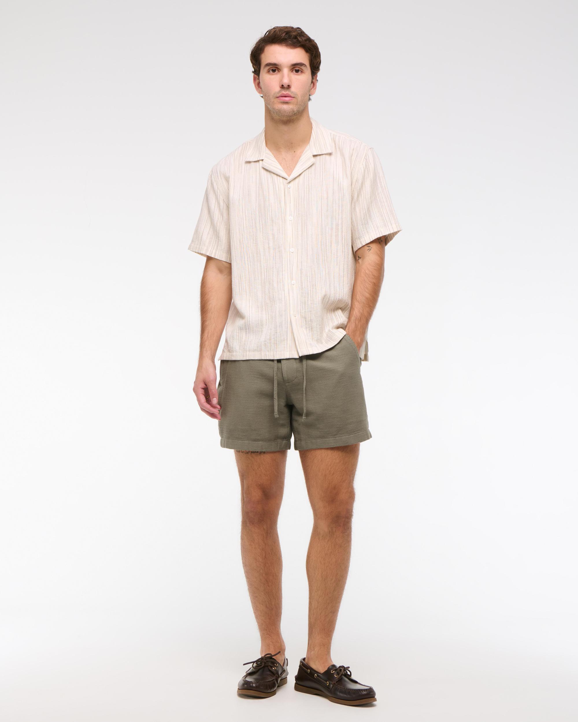 Linen-Blend Pull-On Short Product Image