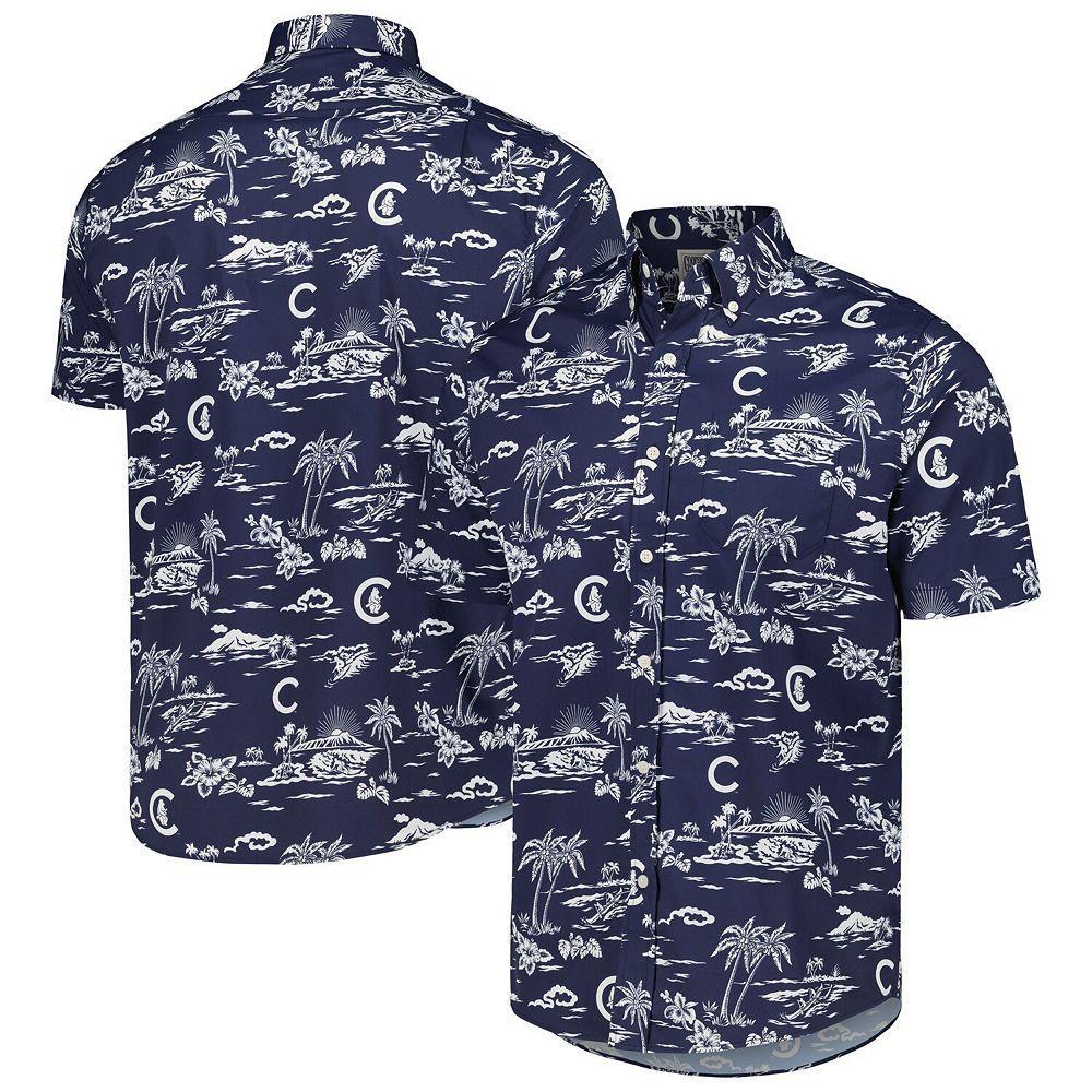 Men's Reyn Spooner Navy Chicago Cubs Kekai Button-Down Shirt, Size: Small, Blue Product Image