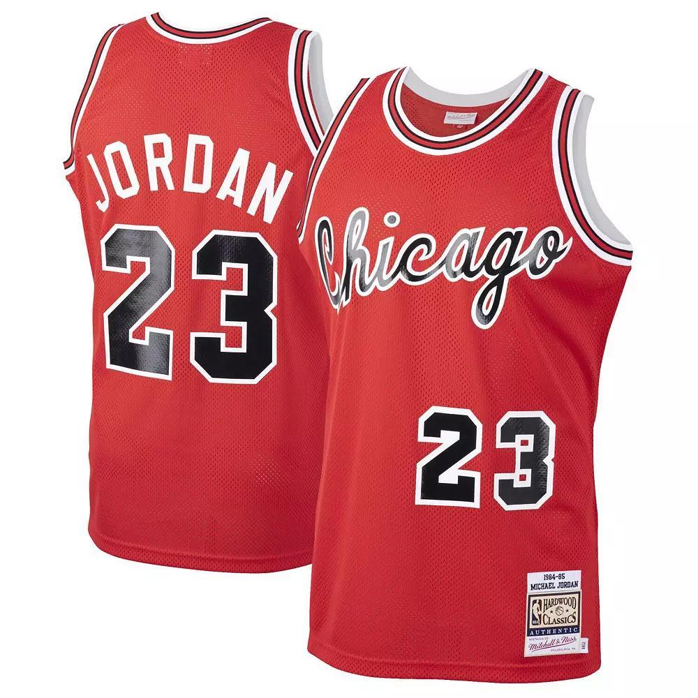 Men's Mitchell & Ness Michael Jordan Red Chicago Bulls 1984-85 Hardwood Classics Rookie Authentic Jersey, Size: 5XL Product Image