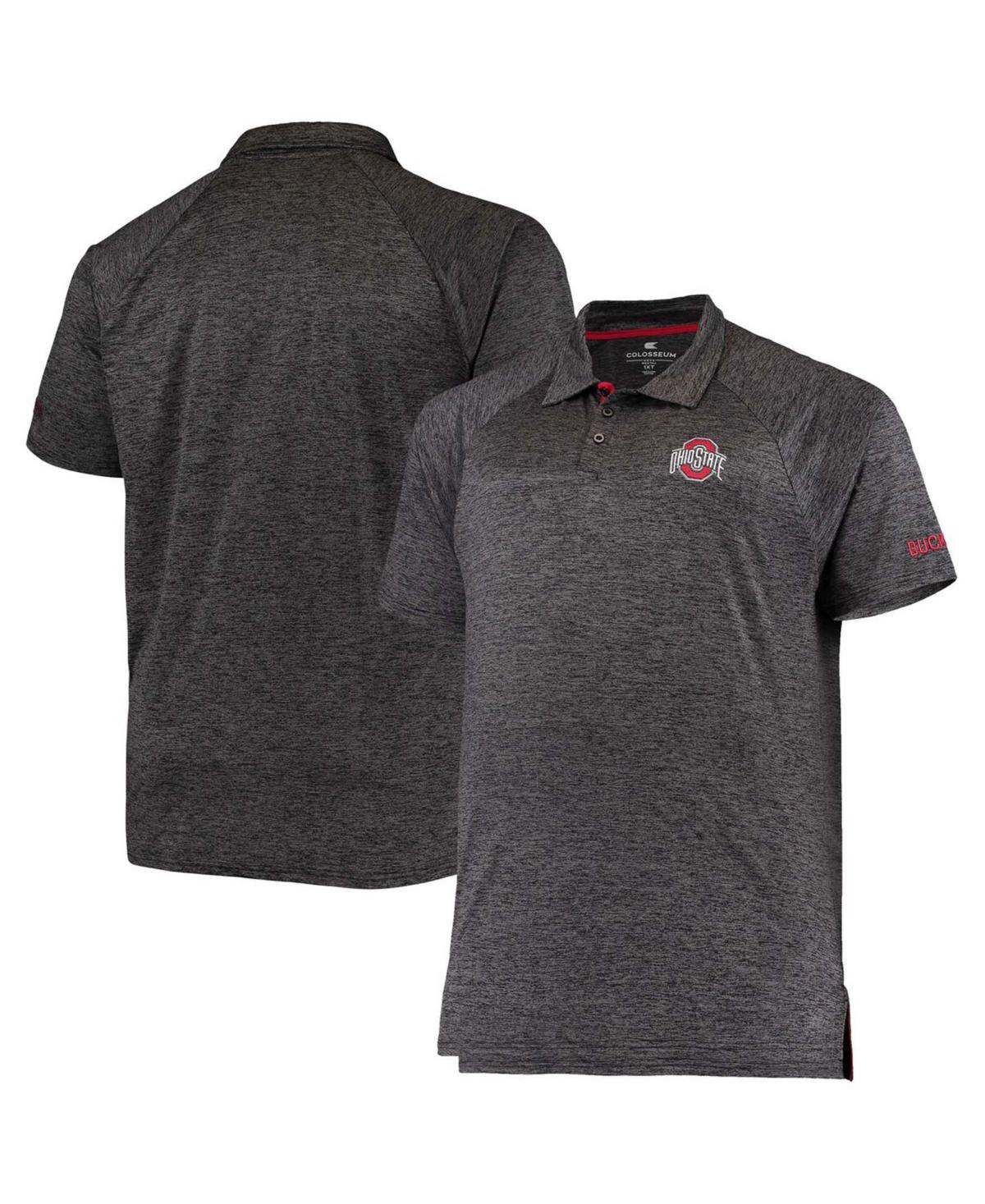 Men's Colosseum Heathered Black Ohio State Buckeyes Big & Tall Down Swing Polo, Size: 6XB, Charco Product Image