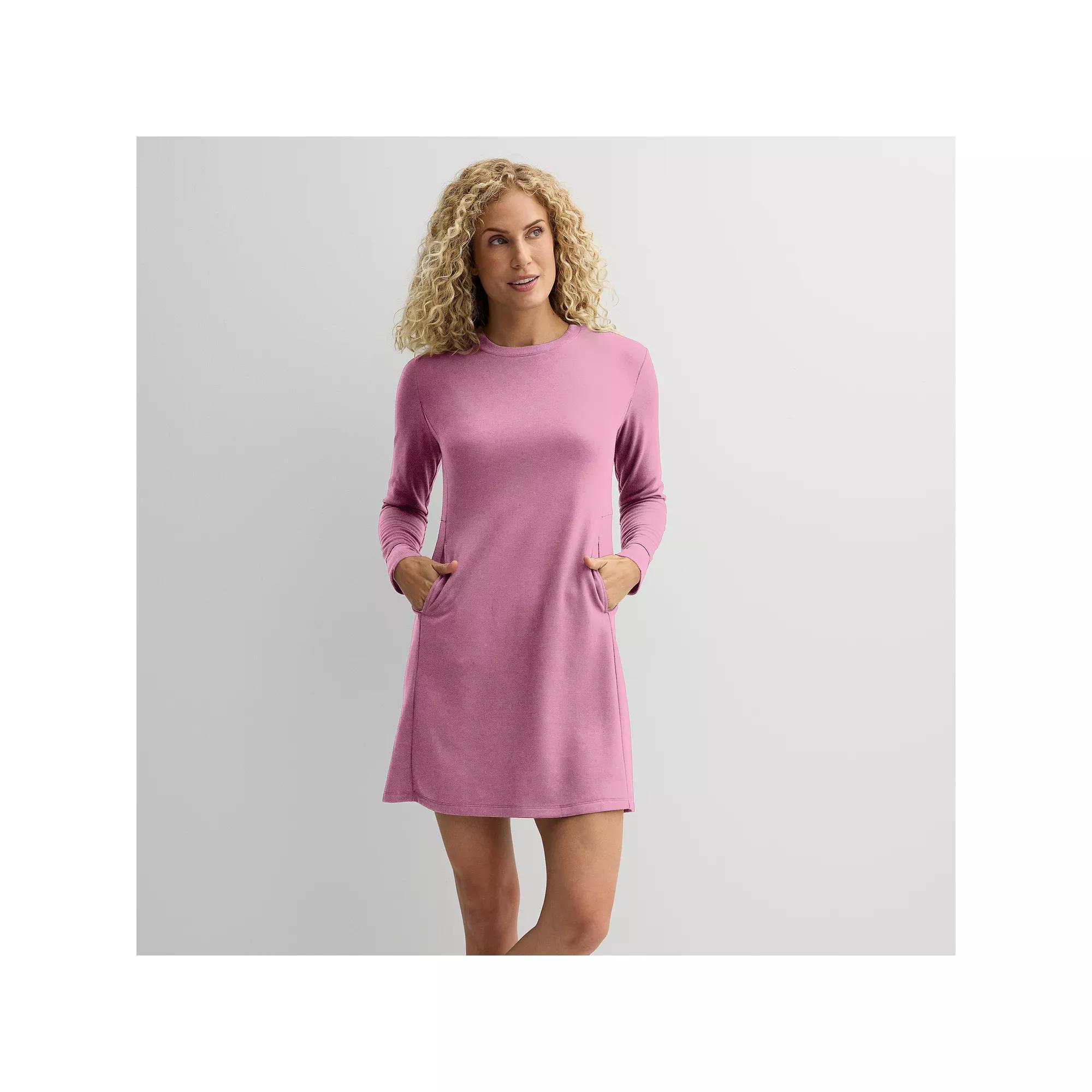 Women's Tek Gear® Long Sleeve Easy Dress, Size: Large, Maiti Pink Product Image