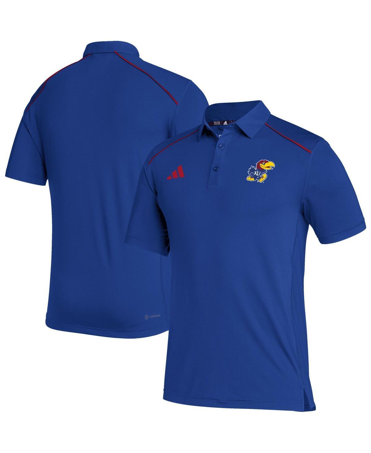 Men's adidas Royal Kansas Jayhawks Coaches AEROREADY Polo, Size: 2XL, Blue Product Image