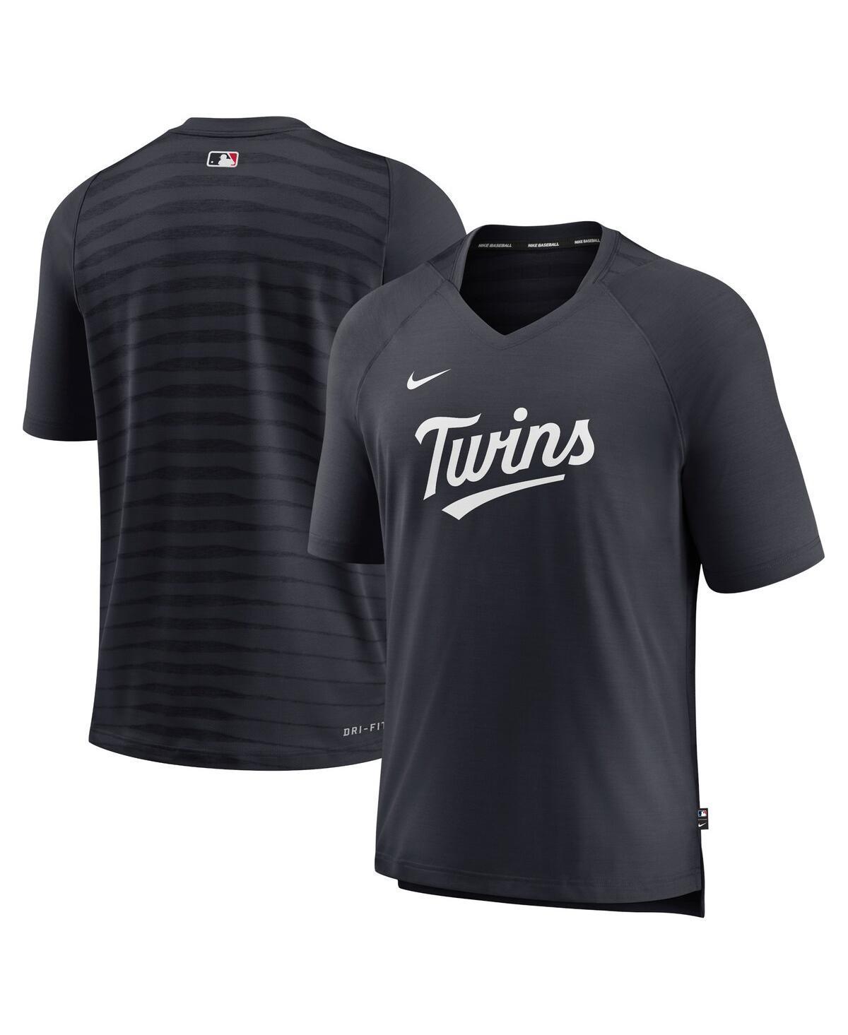 Mens Nike Minnesota Twins Navy Authentic Collection Pregame Raglan Performance V-Neck T-shirt Product Image