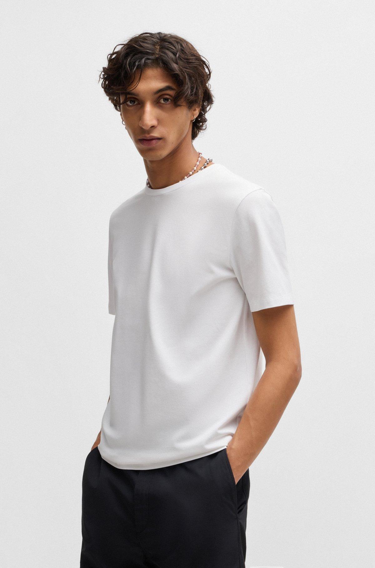 Slim-fit T-shirt in mercerized stretch-cotton piqué Product Image