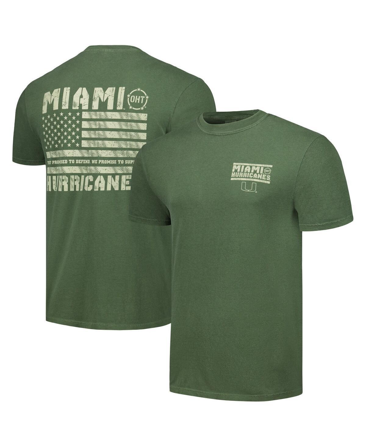 Men's Olive Miami Hurricanes OHT Military Appreciation Comfort Colors T-Shirt, Size: XL, Team Product Image