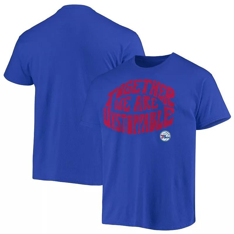 Mens Junk Food Royal Philadelphia 76ers Positive Message Enzyme Washed T-Shirt Product Image