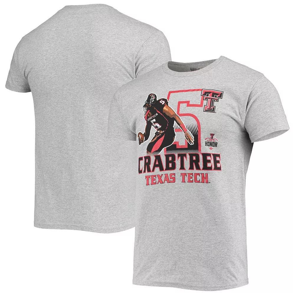 Men's Original Retro Brand Michael Crabtree Heathered Gray Texas Tech Red Raiders Ring of Honor T-Shirt, Size: Medium, Grey Product Image