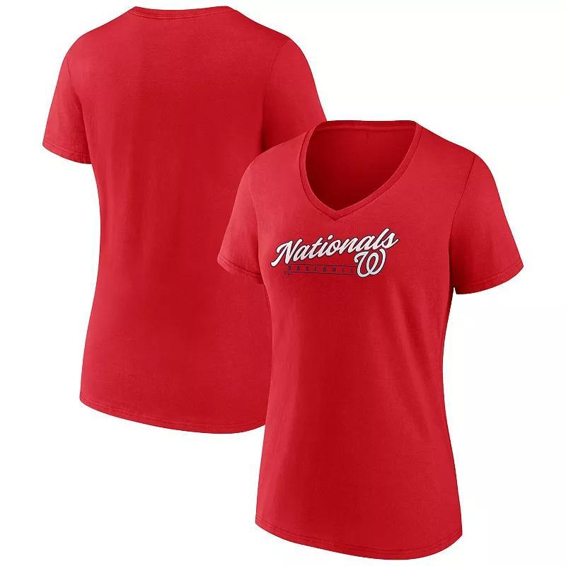 Womens Fanatics Branded Oklahoma State Cowboys Basic Arch V-Neck T-Shirt Product Image