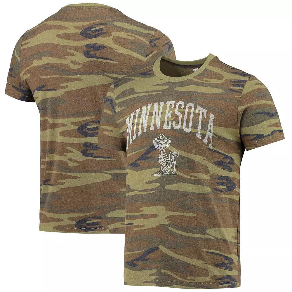 Men's Alternative Apparel Camo Minnesota Golden Gophers Arch Logo Tri-Blend T-Shirt, Size: Medium, Green Product Image