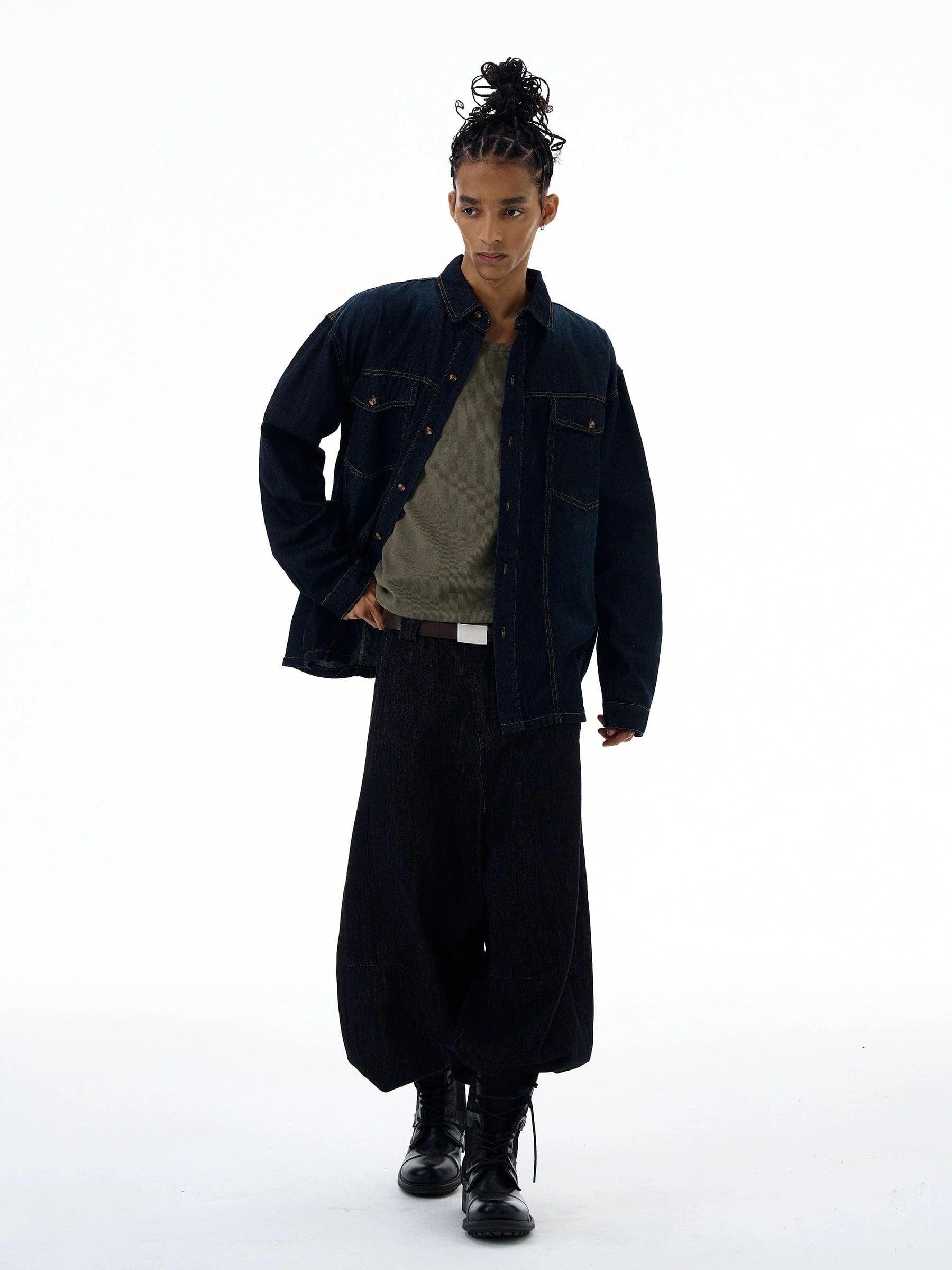 RT No. 19555 DARK BLUE STITCHED DENIM JK Product Image