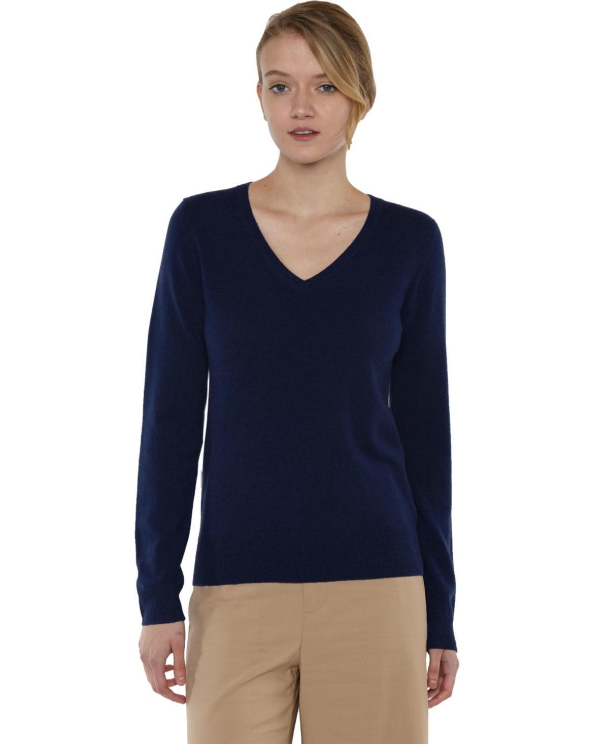 Jennie Liu Womens 100% Pure Cashmere Long Sleeve Pullover V Neck Sweater (8160, Lime, Large ) Product Image