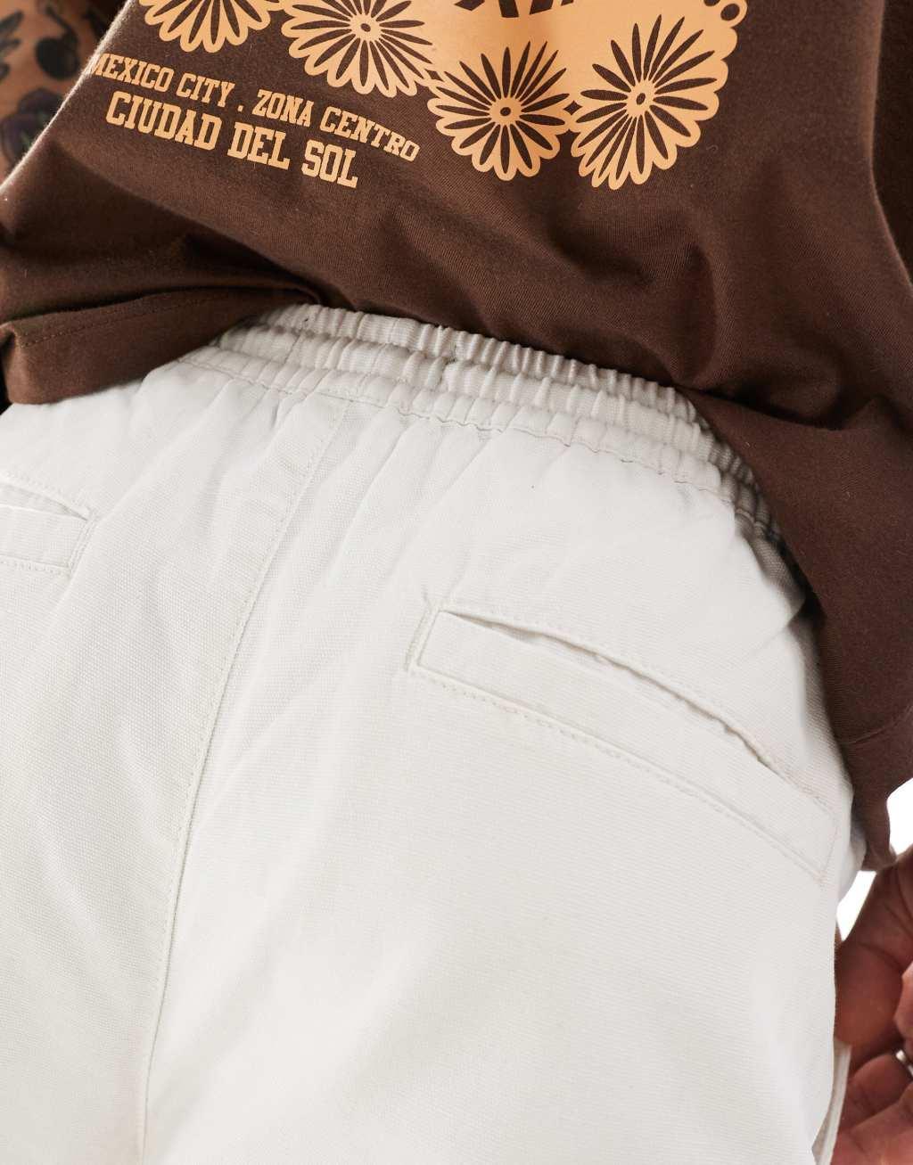 Threadbare elasticized waist chino shorts in off-white Product Image