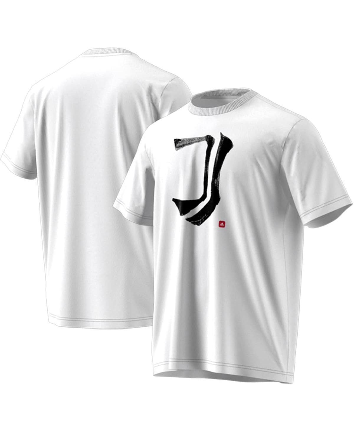 Mens adidas White Juventus Chinese Calligraphy T-Shirt Product Image