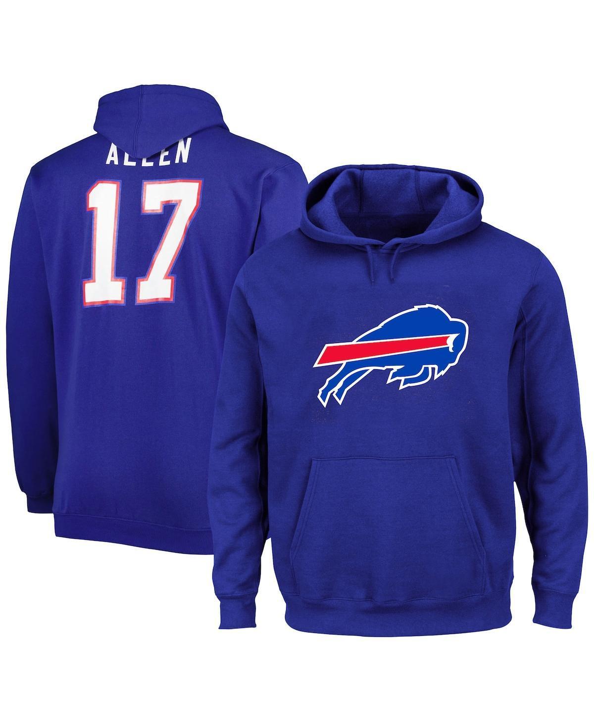 Men's Josh Allen Royal Buffalo Bills Big & Tall Fleece Name & Number Pullover Hoodie, Size: 4XLT, Blue Product Image