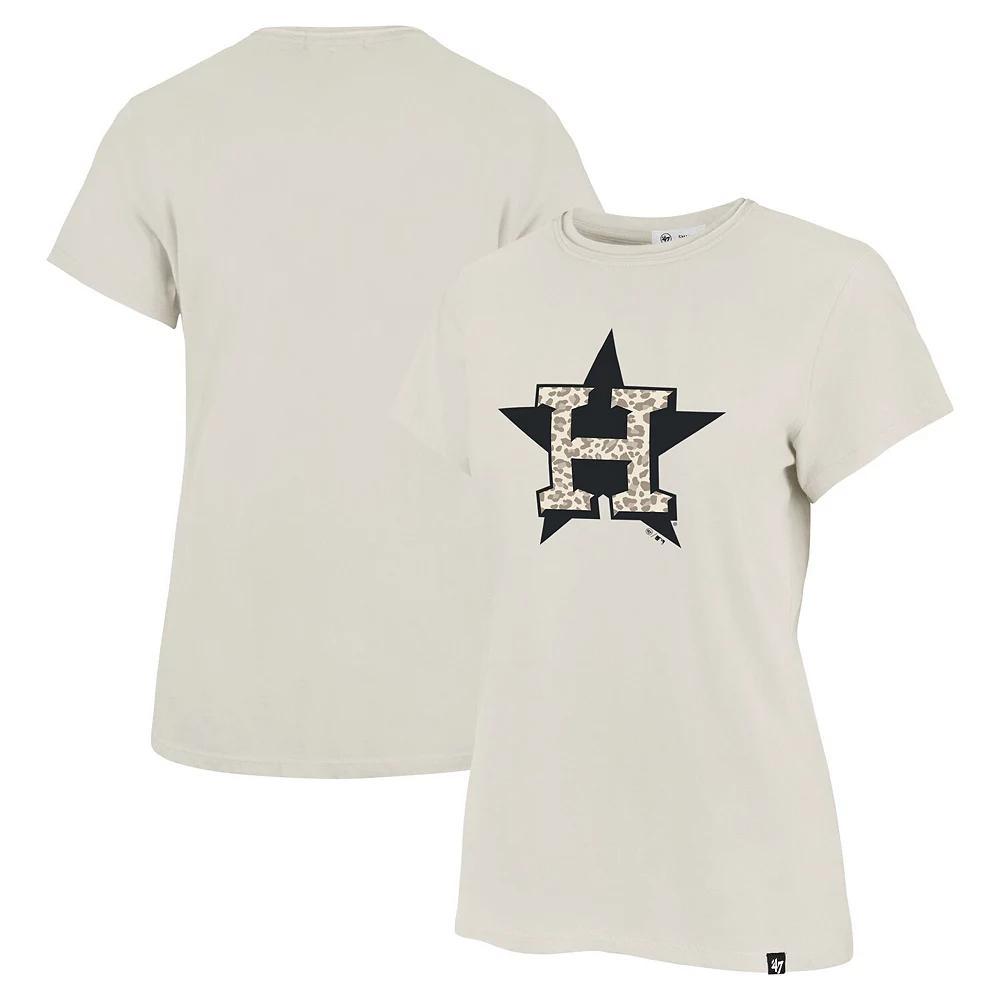 Women's '47 Oatmeal Houston Astros Imprint Frankie T-Shirt, Size: Medium, Team Product Image
