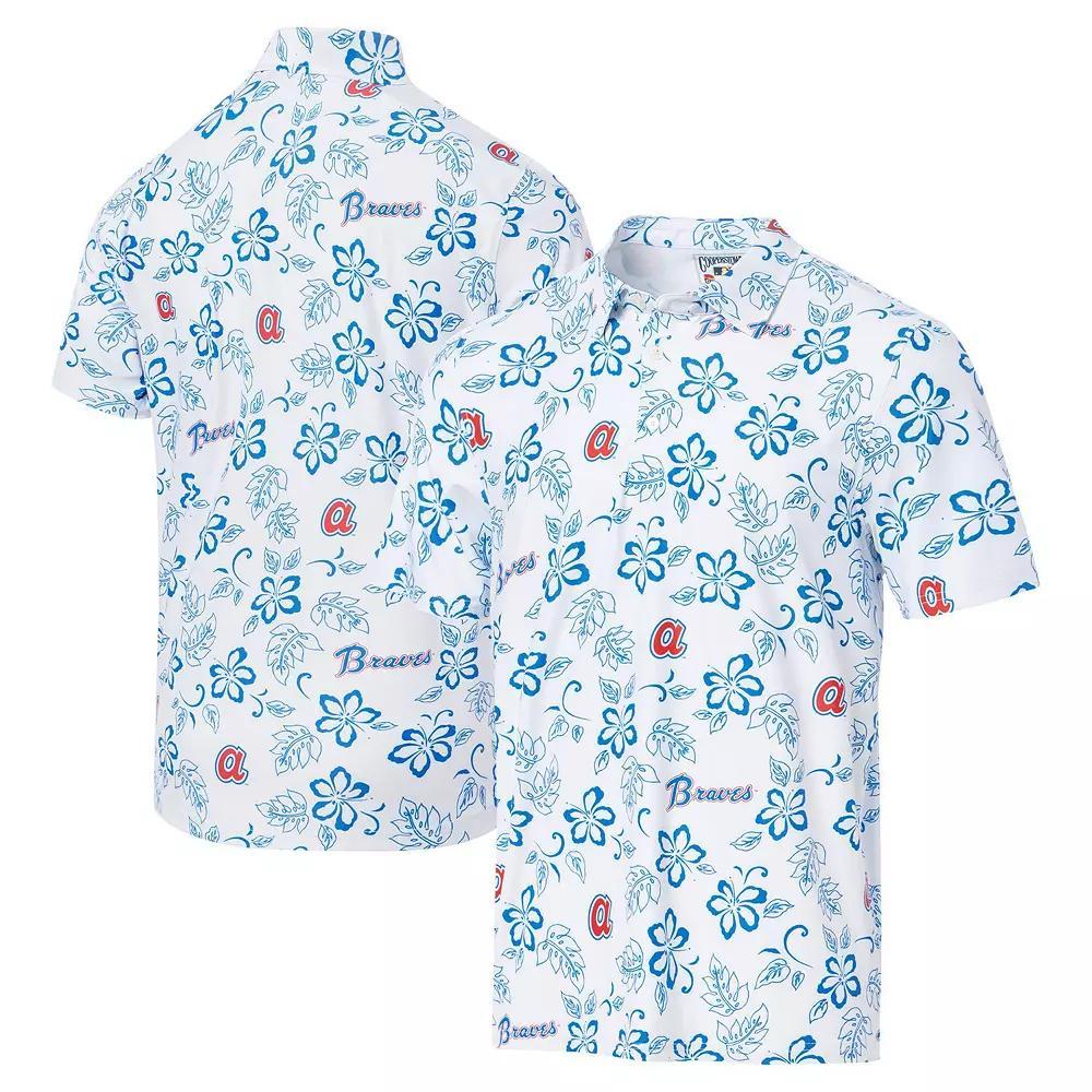 Men's Reyn Spooner White Atlanta Braves Cooperstown Collection Performance Polo, Size: Large Product Image