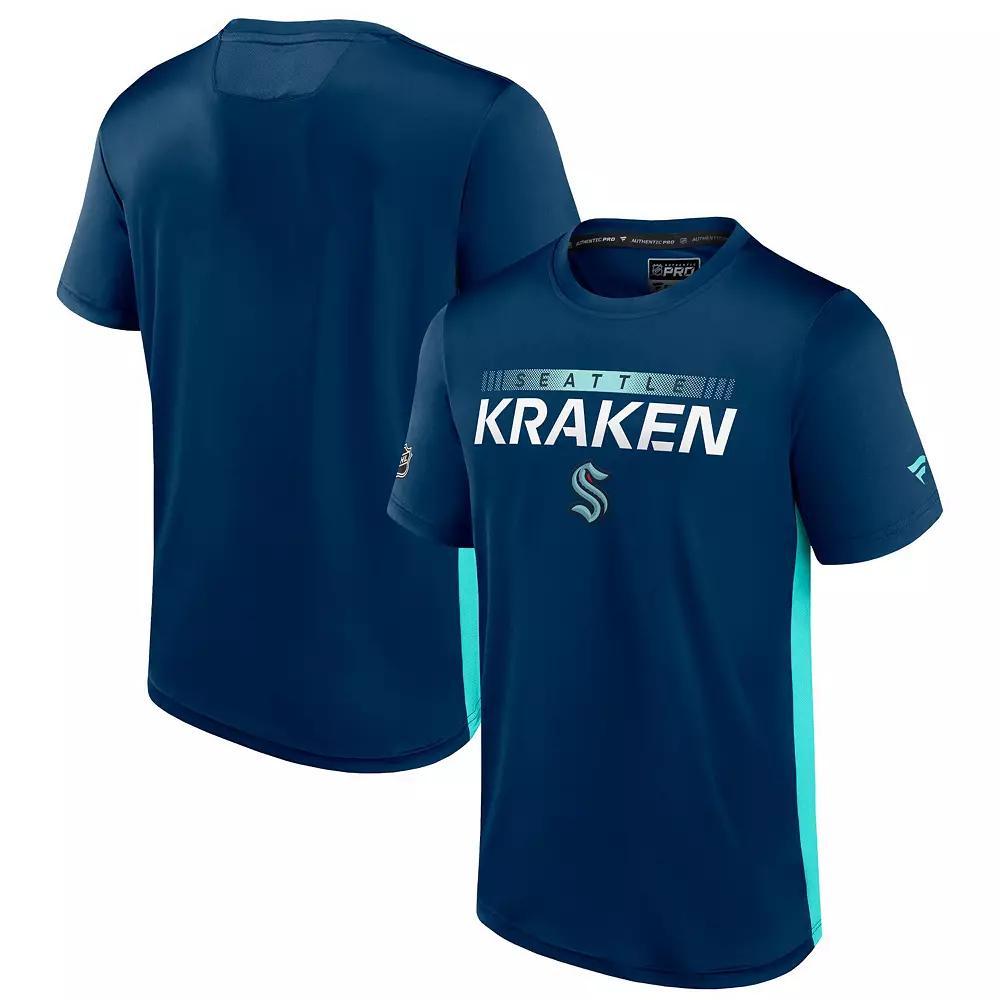 Men's Fanatics Branded Navy/Red Washington Capitals Authentic Pro Rink Tech T-Shirt, Size: Small, Blue Product Image