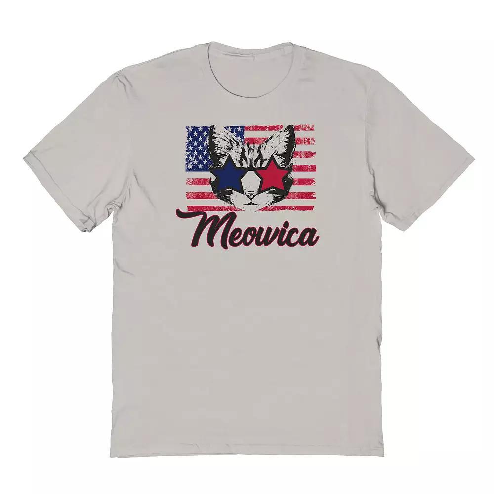 Men's COLAB89 by Threadless Meowica Stars Graphic Tee, Size: Small, Ice Gray Product Image