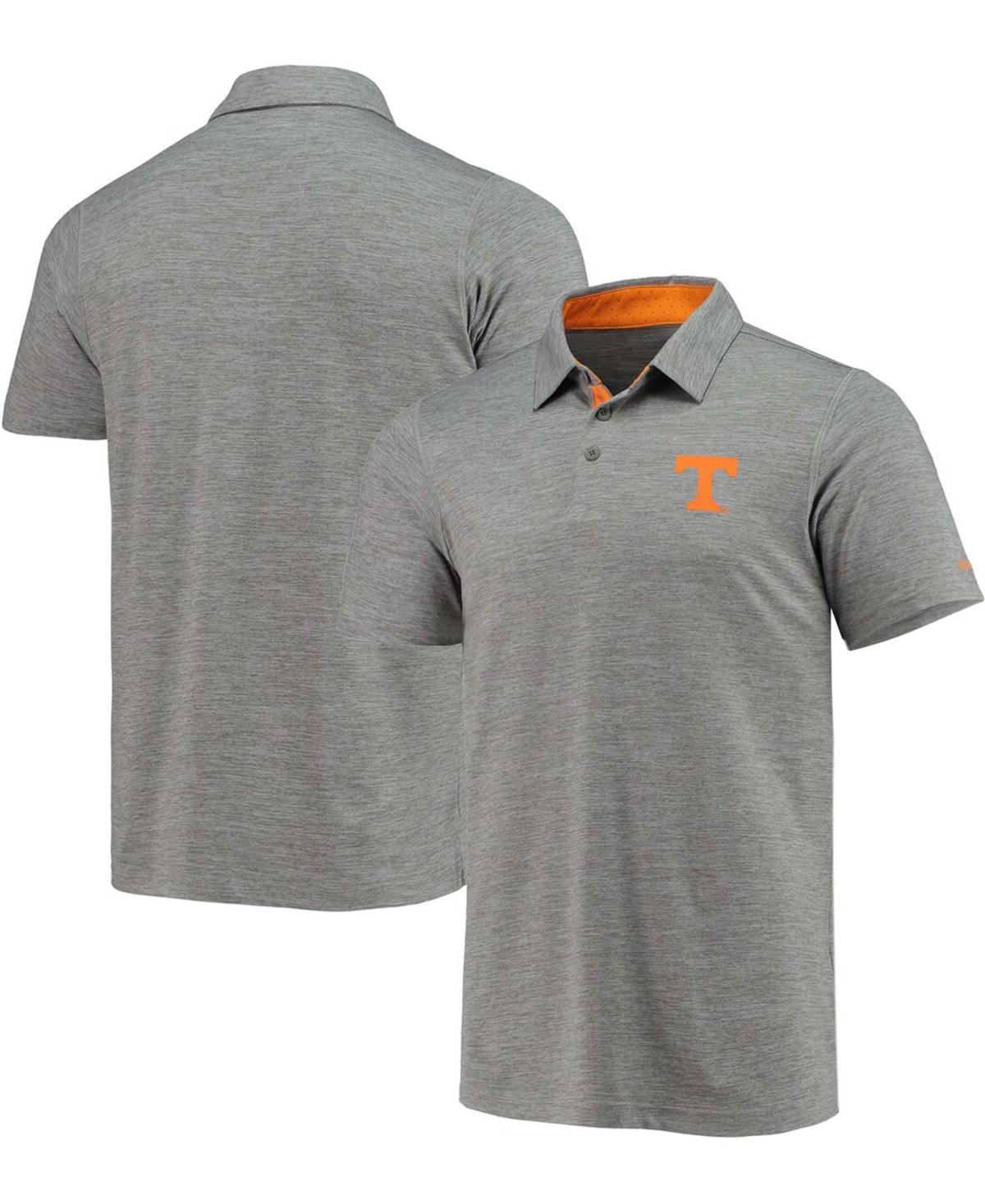 Men's Columbia Gray Tennessee Volunteers Tech Trail Space Dye Omni-Shade Polo, Size: Large, Grey Product Image