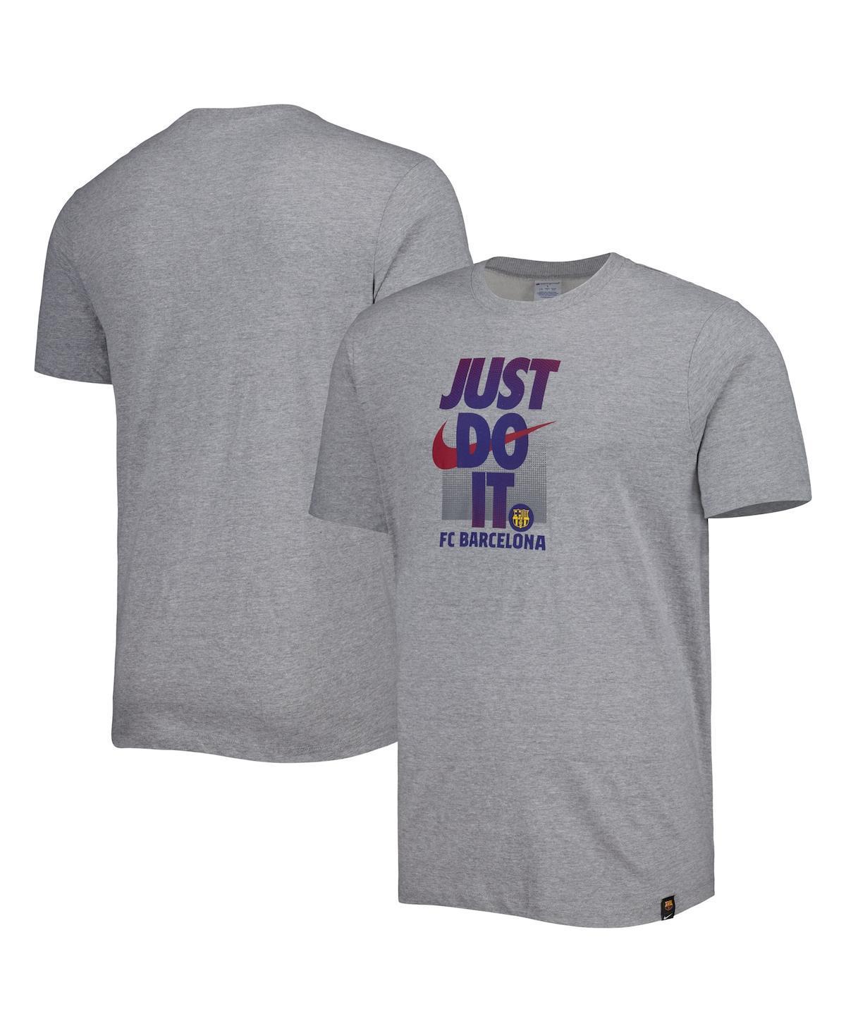 Men's Nike Gray Barcelona Just Do It T-Shirt, Size: Small, Bar Grey Product Image