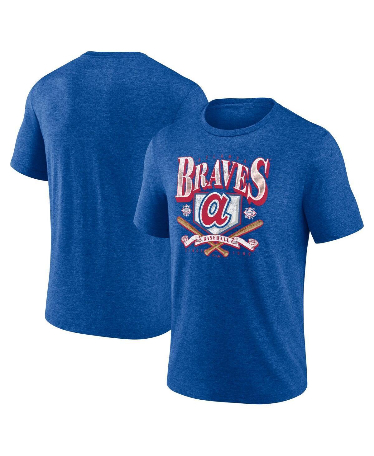 Men's Fanatics Branded Heather Royal Atlanta Braves Home Team Tri-Blend T-Shirt, Size: Medium, Blue Product Image