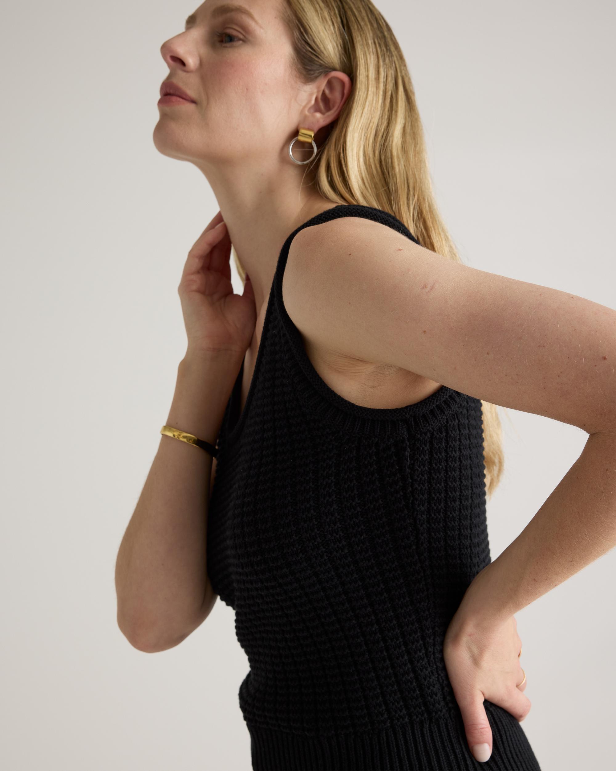 Quince | Women's Waffle Cropped Sweater Tank Top Size XS, Organic Cotton Product Image