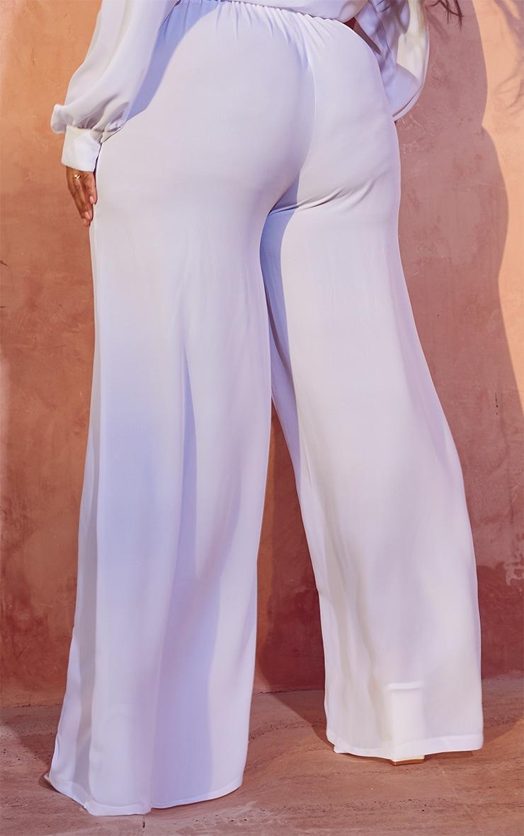 Plus White Tie Waist Beach Pants Product Image