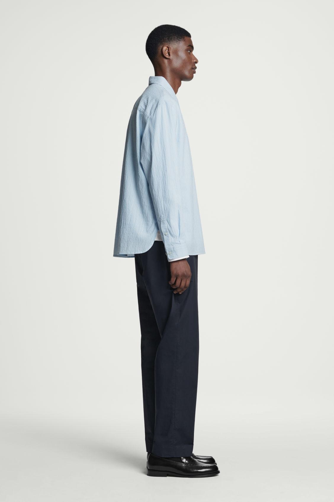 COTTON-SEERSUCKER POPOVER SHIRT Product Image