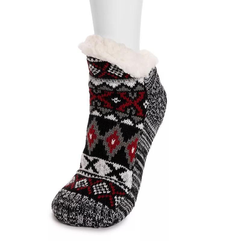 Women's MUK LUKS Short Slipper Socks, Size: SMLL/MEDM, Snowflake Blues Product Image