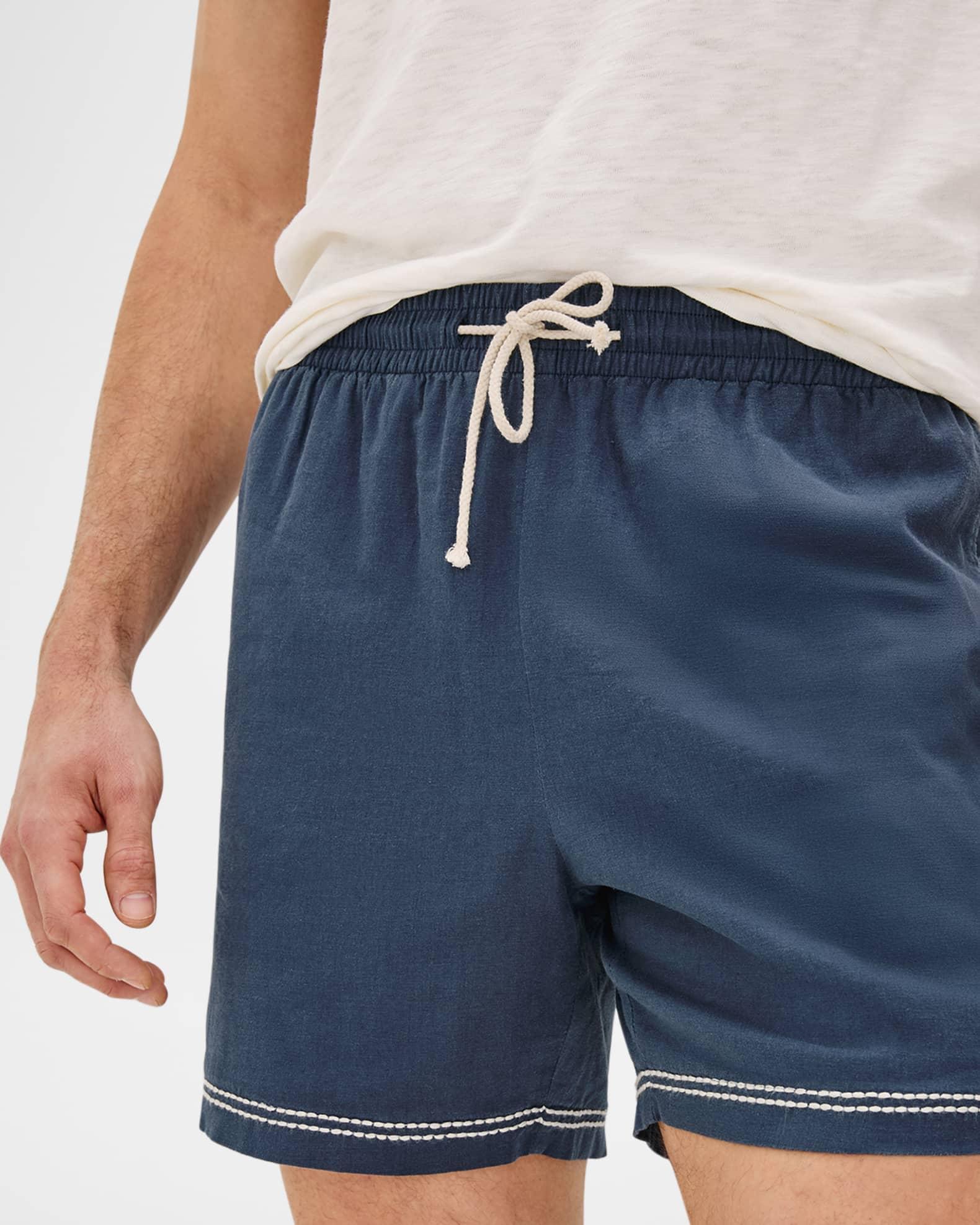 Men's Hudson Embroidered-Trim Pull-On Shorts Product Image