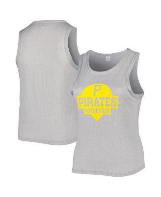Women's Soft as a Grape Gray Pittsburgh Pirates Plus Size High Neck Tri-Blend Tank Top, Size: 1XL, Grey Product Image