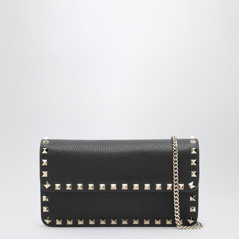 VALENTINO GARAVANI Women's Rockstud Chain Pouch In Black Product Image
