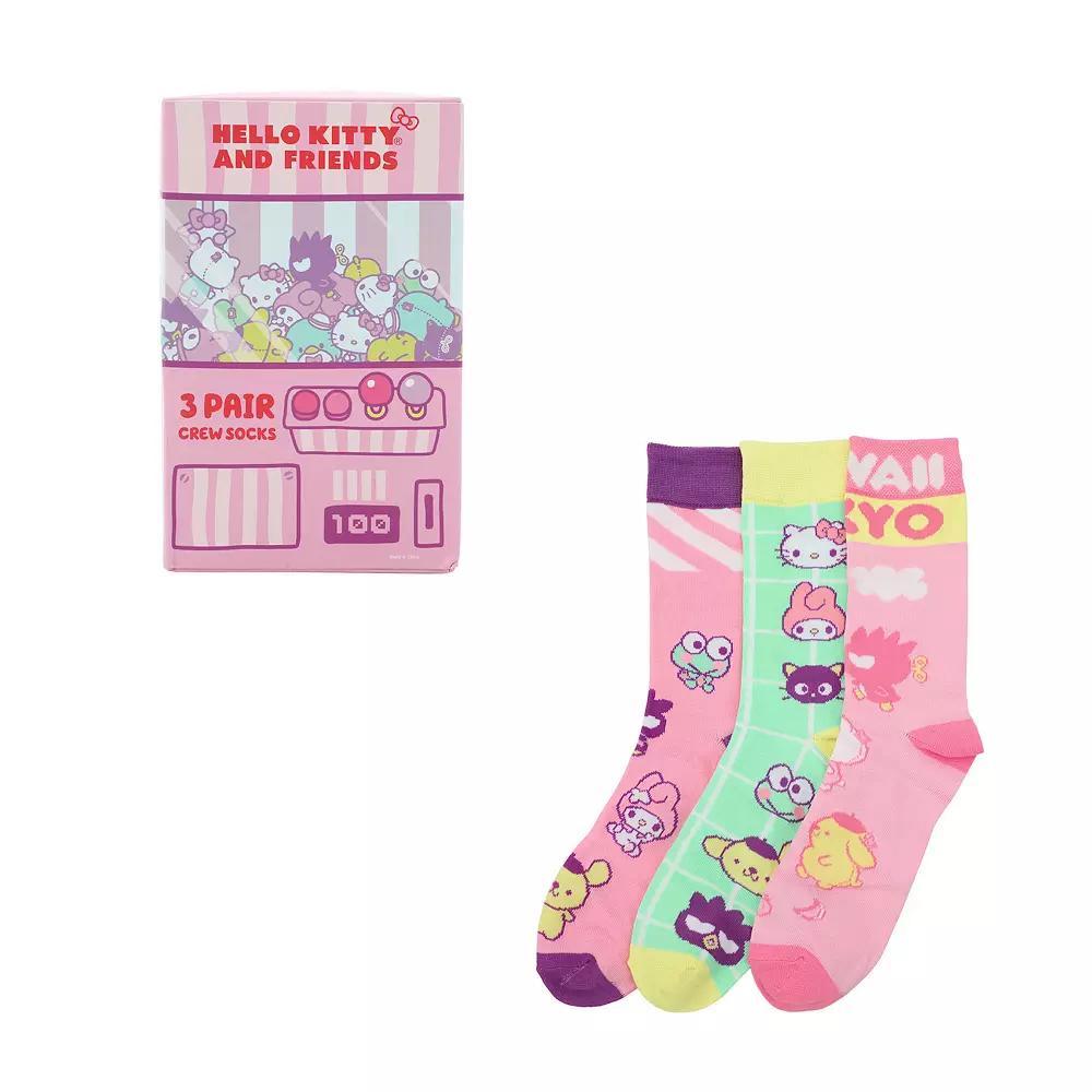 Women's Hello Kitty Crew Socks 3-Pack, Size: 5-10, Hello Kitty Kawaii Product Image